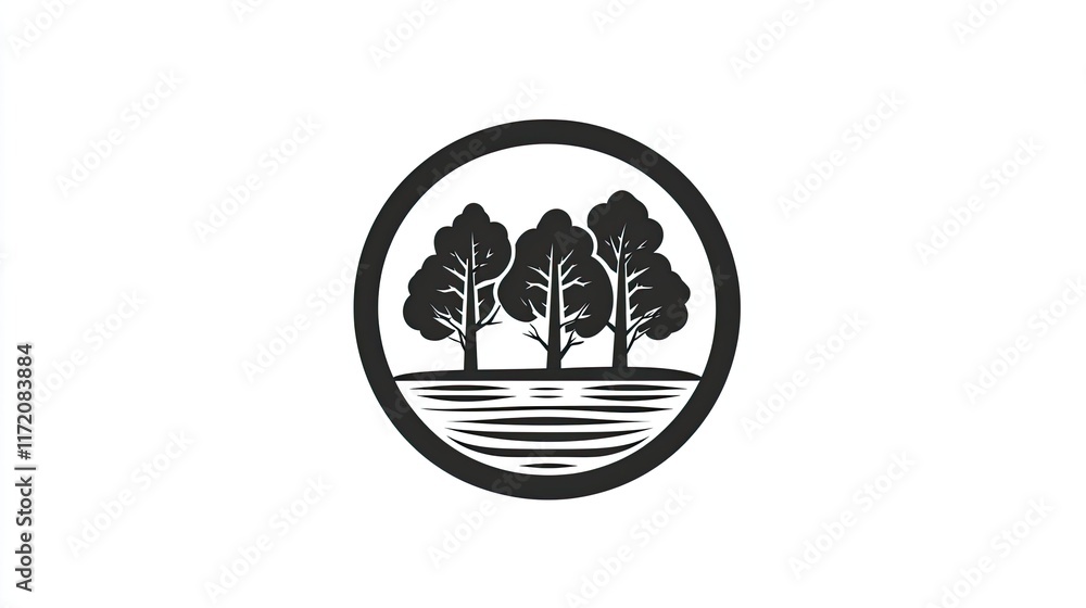 A circular logo featuring three stylized trees above a wavy line representing water. A circular logo featuring three stylized trees above a wavy line representing water.