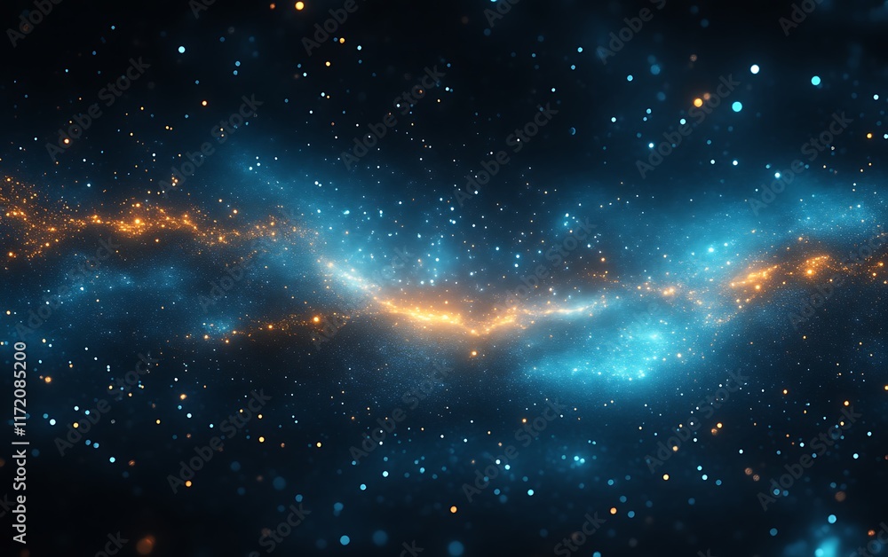 Fototapeta premium Abstract cosmic nebula with glowing particles. (1)