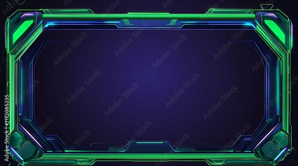 Obraz premium Futuristic Green And Blue Tech Frame Design