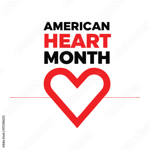 American Heart Month Background Template design for Poster or Banner