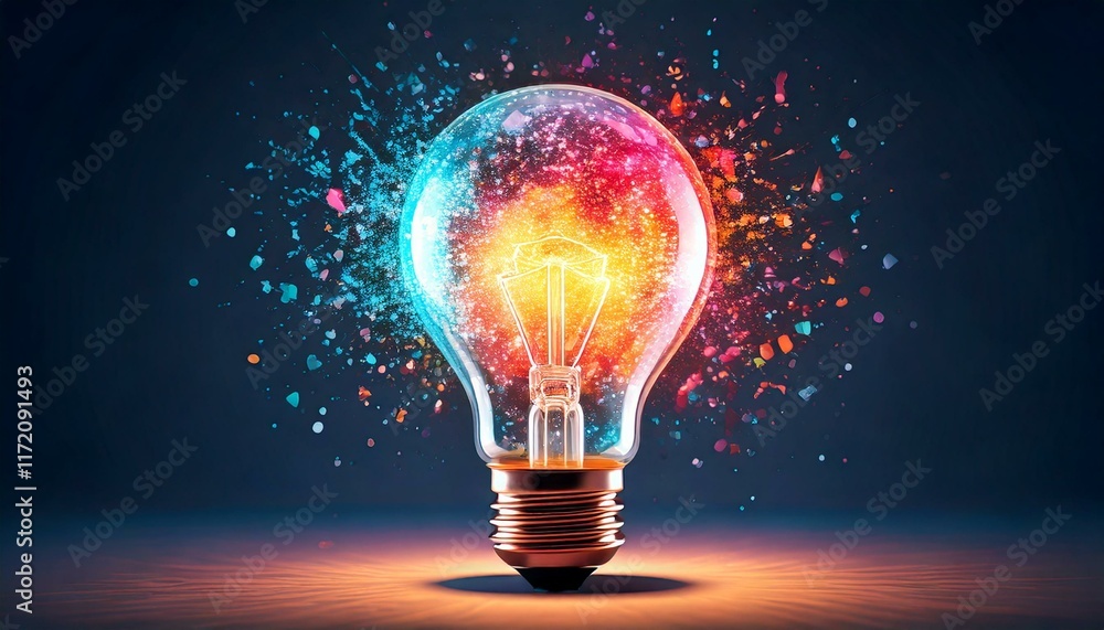 light bulb with sparkling ideas light bulb with sparkling ideas