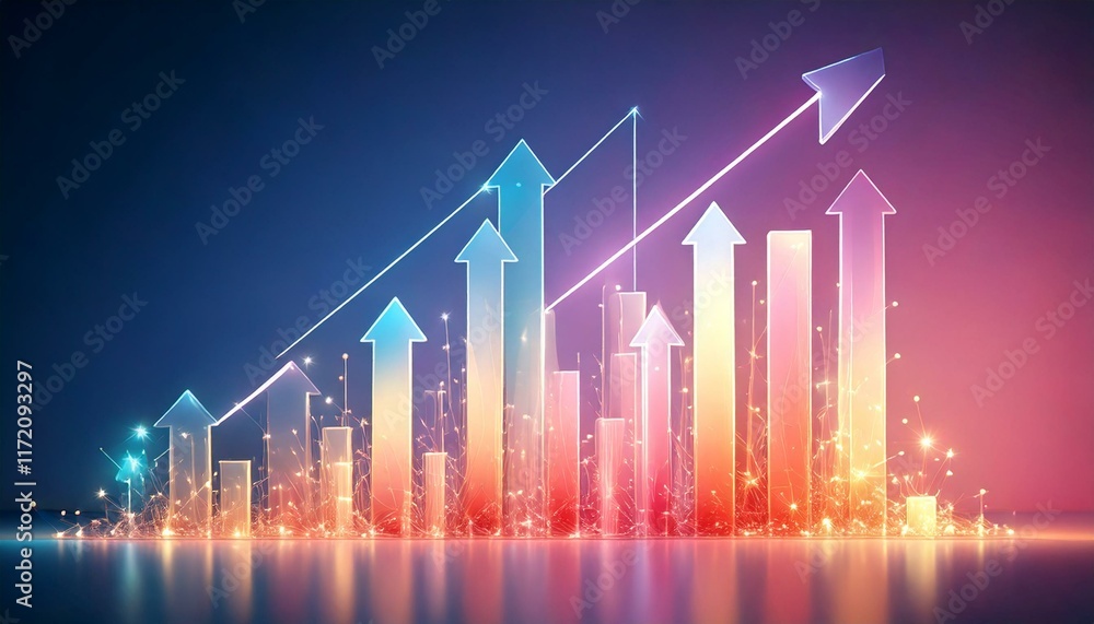 bar graph with sparkling bar graph with sparkling
