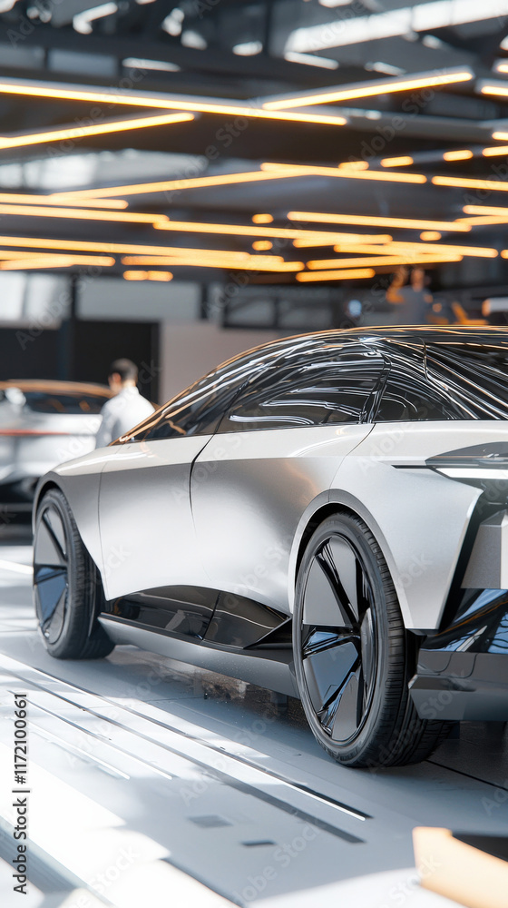 A futuristic electric vehicle plant with automated assembly lines, engineers testing battery systems, and sleek zero-emission cars in production, showcasing cutting-edge technology and sustainable inn A futuristic electric vehicle plant with automated assembly lines, engineers testing battery systems, and sleek zero-emission cars in production, showcasing cutting-edge technology and sustainable inn