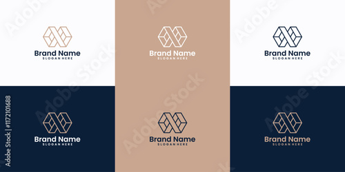 Creative geometric infinity with hexagon and line art