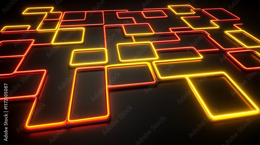 Abstract Neon Lights Forming Geometric Shapes Abstract Neon Lights Forming Geometric Shapes
