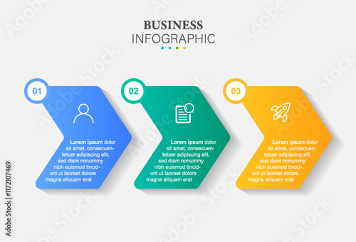 Infographics design vector and business icons with 3 options.