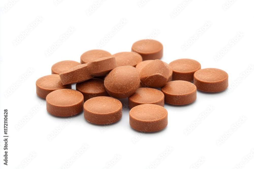 Medicine pills tablets drugs isolated on white background