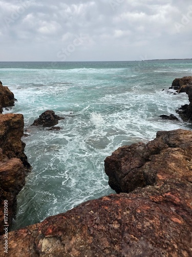 Dramatic Ocean Waves Crashing Against Rocky Cliffs at Forest Caves, Australia - Coastal Seascape Photography