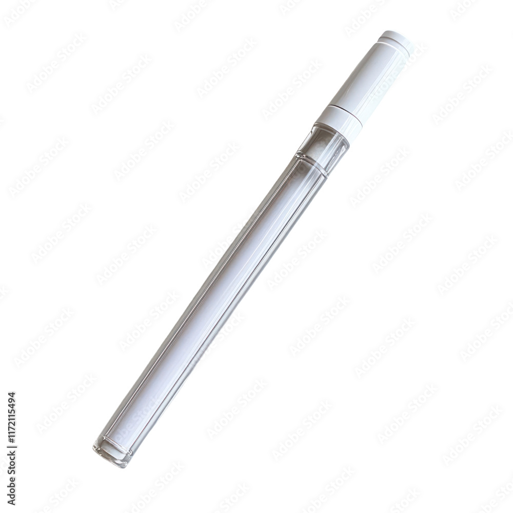 Simple white pen with transparent ink cartridge Simple white pen with transparent ink cartridge