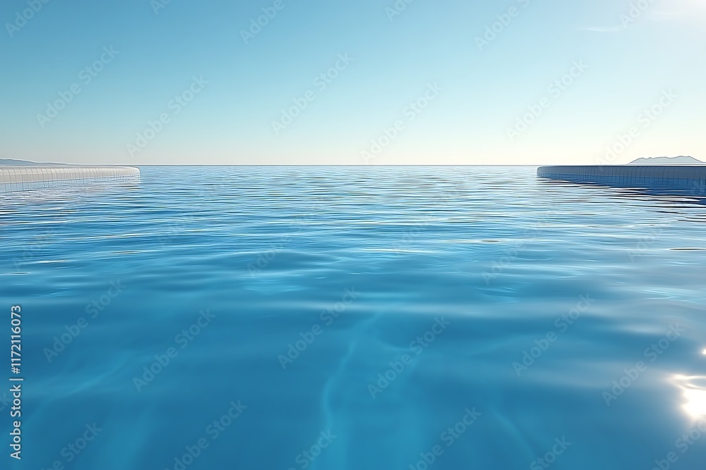 Obraz premium Calm, clear infinity pool water.