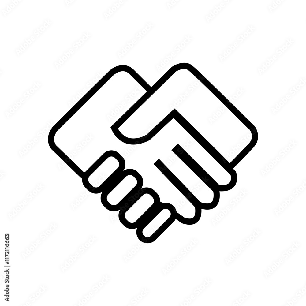 Modern Hand Shake Logo Modern Hand Shake Logo