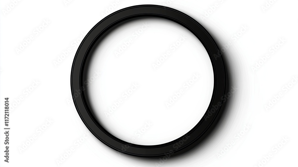 A simple black circular frame on a white background, creating a minimalist design. A simple black circular frame on a white background, creating a minimalist design.