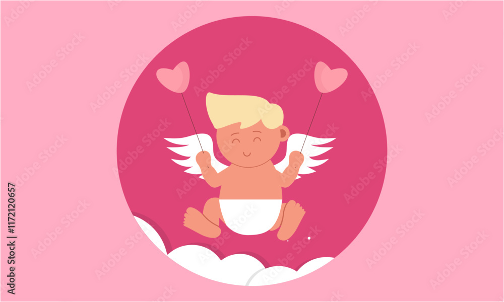 Cupids sky valentine day background Cupids sky valentine day background