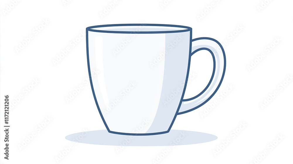 A simple white coffee mug with a handle, suitable for beverages like tea or coffee. A simple white coffee mug with a handle, suitable for beverages like tea or coffee.