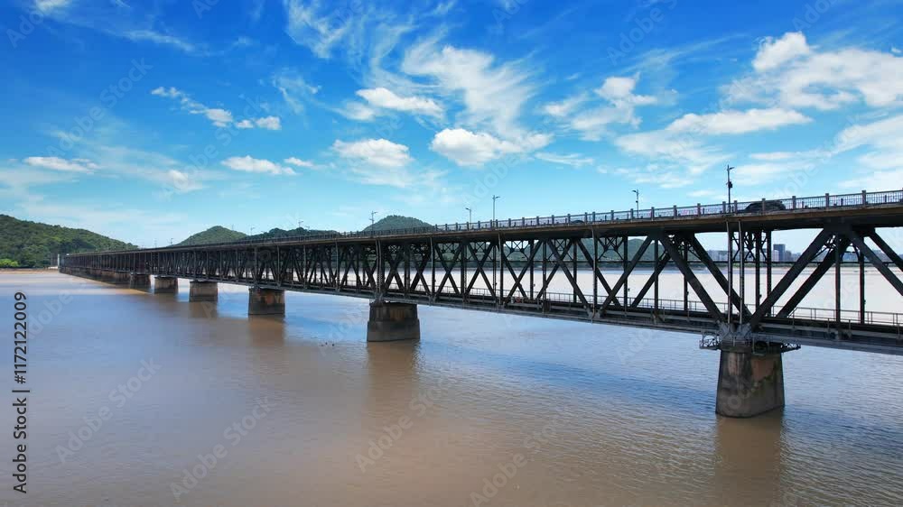 Scenery of the Qiantang River Bridge, Hangzhou, China Scenery of the Qiantang River Bridge, Hangzhou, China