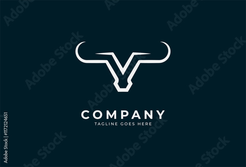 Initial V horn Logo, minimalist letter V with horn design logo, vector illustration