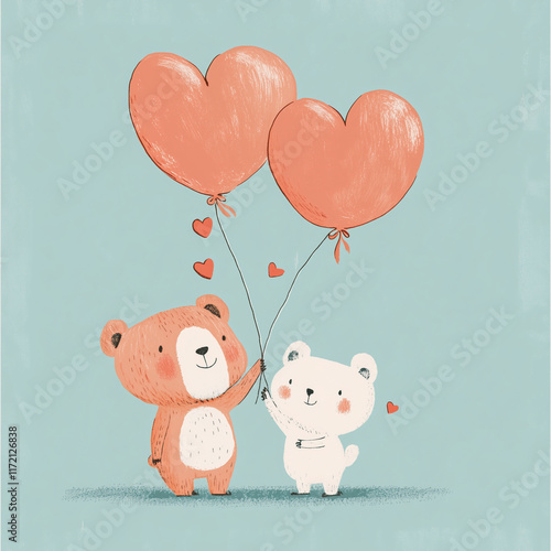 valentine greeting card with teddy bear