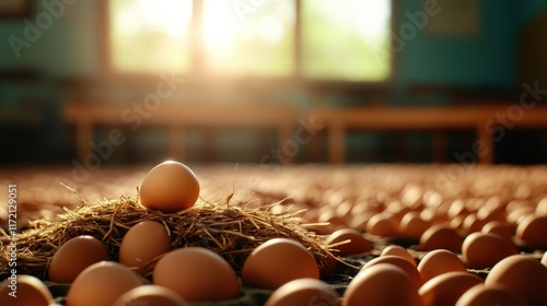 Egg collection event farm food photography natural light close-up agriculture sustainability photo