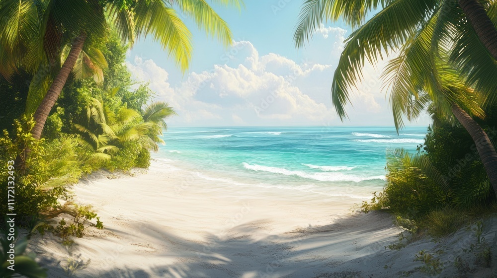 Fototapeta premium Tropical Paradise: Secluded Beach Escape