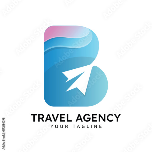 B travel agency logo design