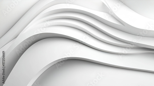 Wallpaper Mural Modern Abstract Geometric Background: Black, White, and Silver 3D Shapes with Shadows. Minimalist Metallic Design for Wide Banners and Panoramas. AI-Generated Tech-Inspired Pattern with Brushed Matte  Torontodigital.ca