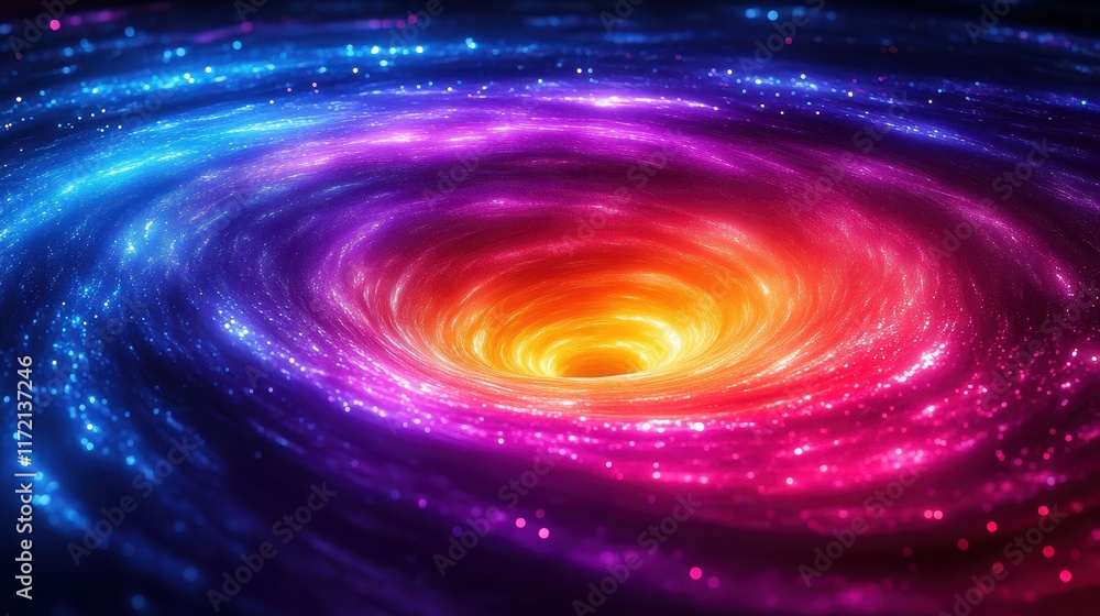 A vibrant depiction of a swirling galaxy with colorful cosmic elements. A vibrant depiction of a swirling galaxy with colorful cosmic elements.