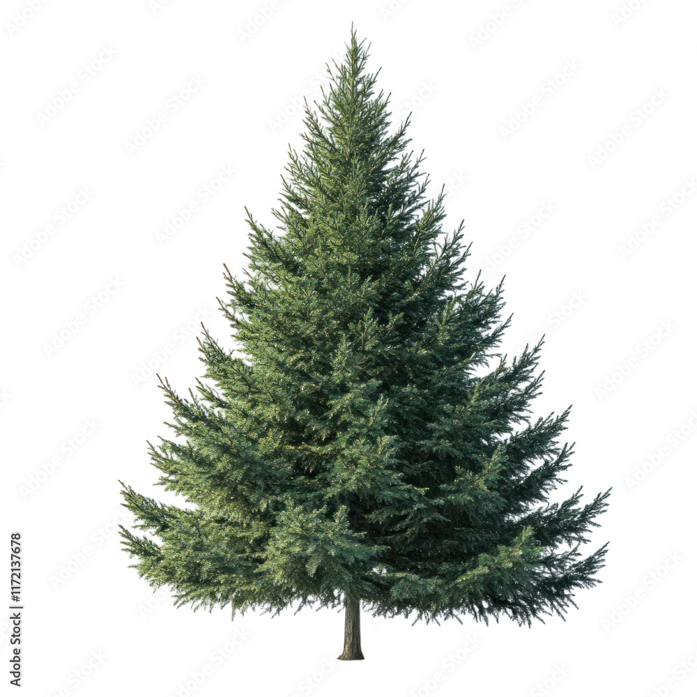 Fototapeta premium A realistic 3D rendering of a Christmas tree with a full canopy