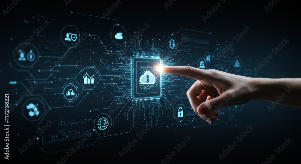 Digital transformation, futuristic technology interface, glowing circuit board pattern Digital transformation, futuristic technology interface, glowing circuit board pattern