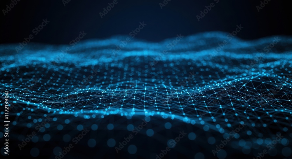abstract network visualization, glowing blue nodes and connections, dark background abstract network visualization, glowing blue nodes and connections, dark background