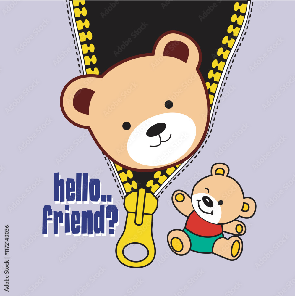 Fototapeta premium hello friend animals design cartoon vector illustration