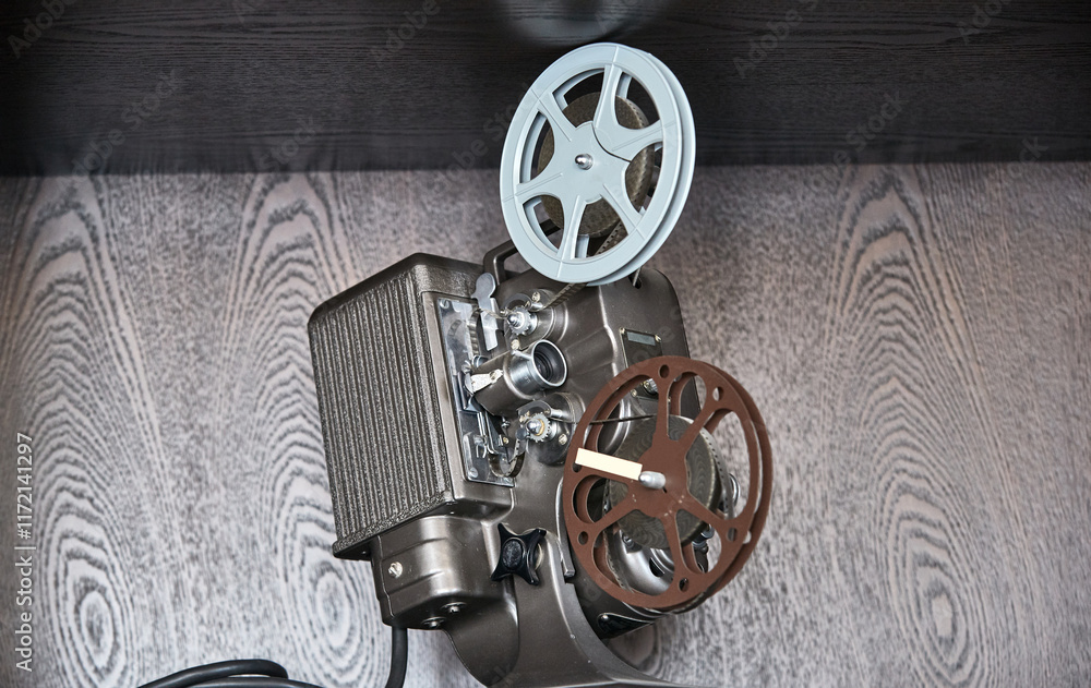 Fototapeta premium A close-up of a retro vintage film movie projector