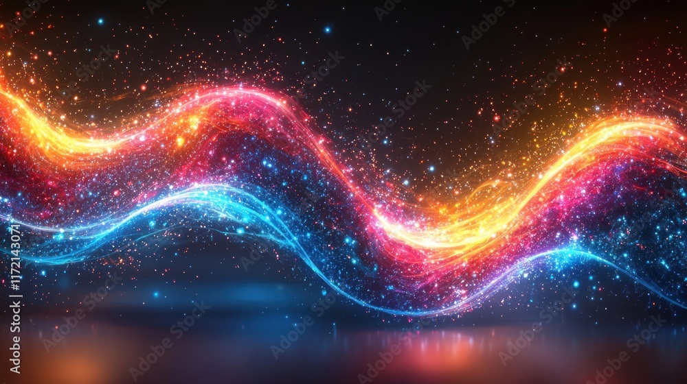Abstract Cosmic Wave: A Symphony of Light and Color Abstract Cosmic Wave: A Symphony of Light and Color