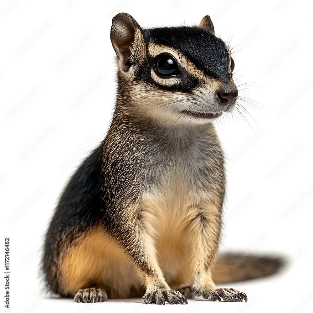 Adorable African pygmy squirrel posing, white background. Use children's book, wildlife, pet. Adorable African pygmy squirrel posing, white background. Use children's book, wildlife, pet.
