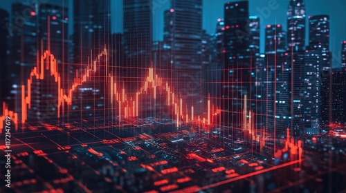 Wallpaper Mural Market analysis and trends urban cityscape data visualization nighttime high-tech environment Torontodigital.ca