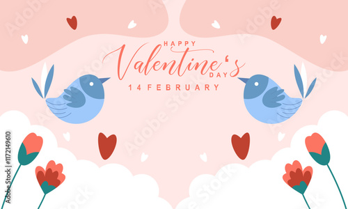 Valentine's day concept frame vector illustration
