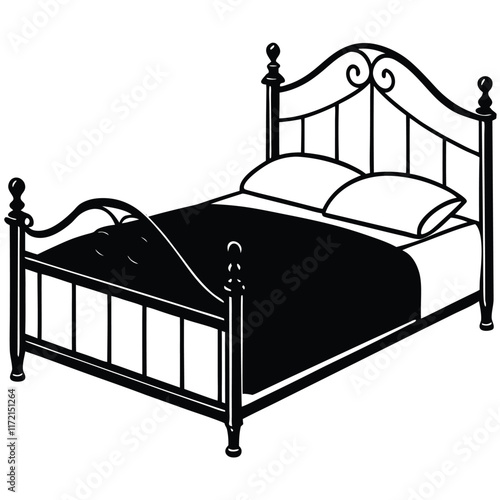 metal bed vector file