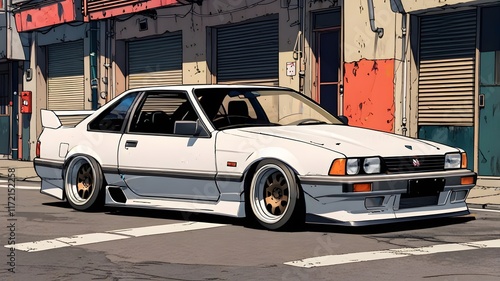 JDM Anime classic car 90s in the city 