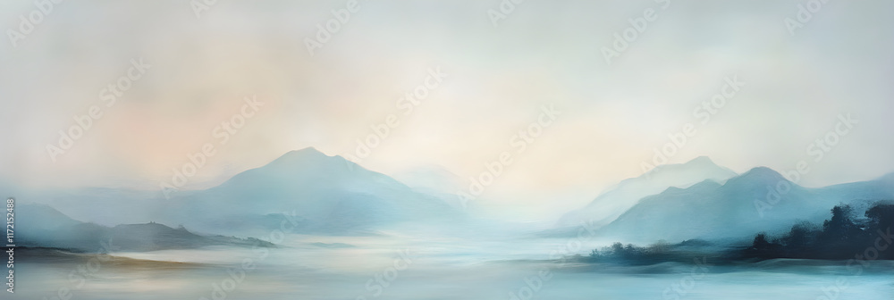Ethereal Serenity: A Misty Landscape Wrapped in a Dream-Like Gauze Ethereal Serenity: A Misty Landscape Wrapped in a Dream-Like Gauze