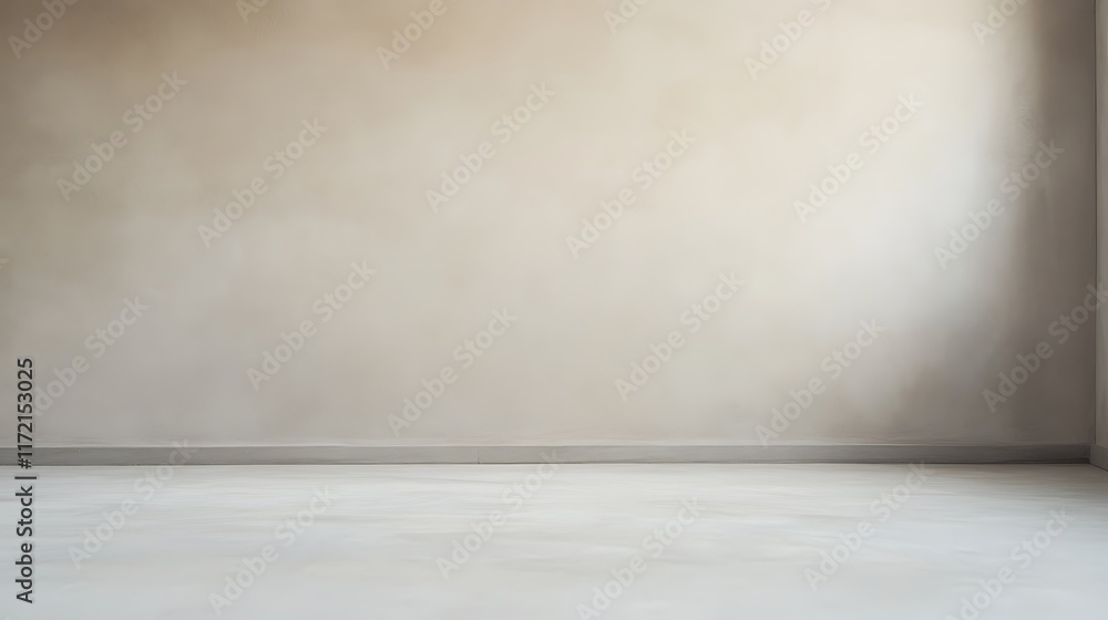 Empty Room with Beige Walls and White Floor Empty Room with Beige Walls and White Floor