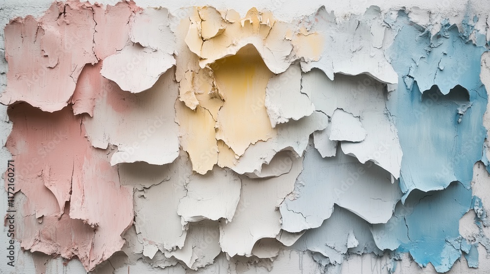 Obraz premium Background image of layered paint textures resembling weathered walls