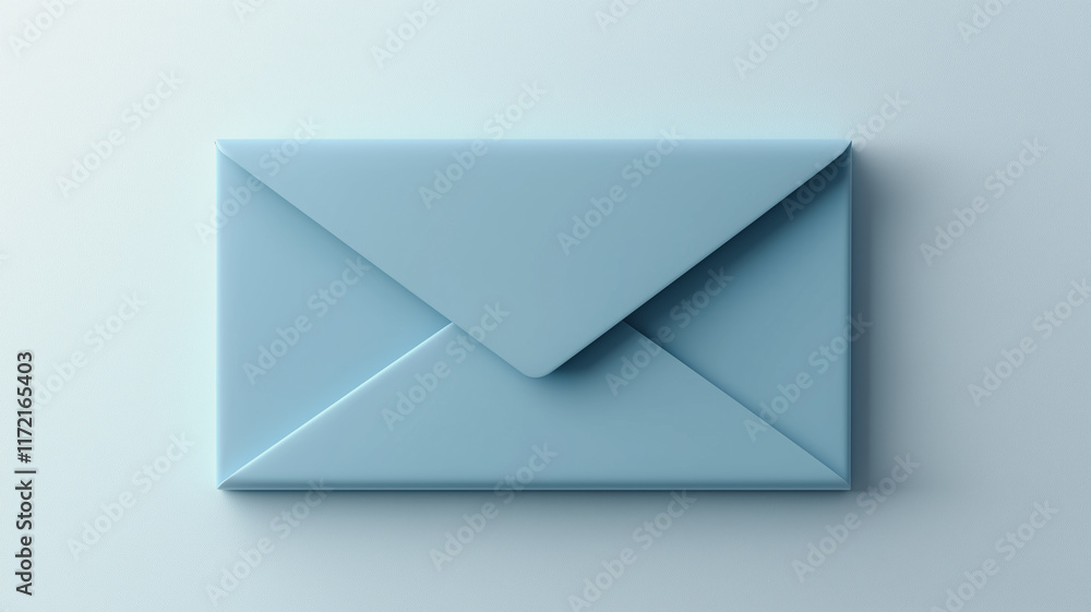 Pastel Blue Envelope: A minimalist digital rendering of a light blue envelope, ideal for communication, correspondence, and message concepts. Pastel Blue Envelope: A minimalist digital rendering of a light blue envelope, ideal for communication, correspondence, and message concepts.