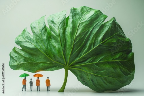 Large green leaf representing sustainability photo