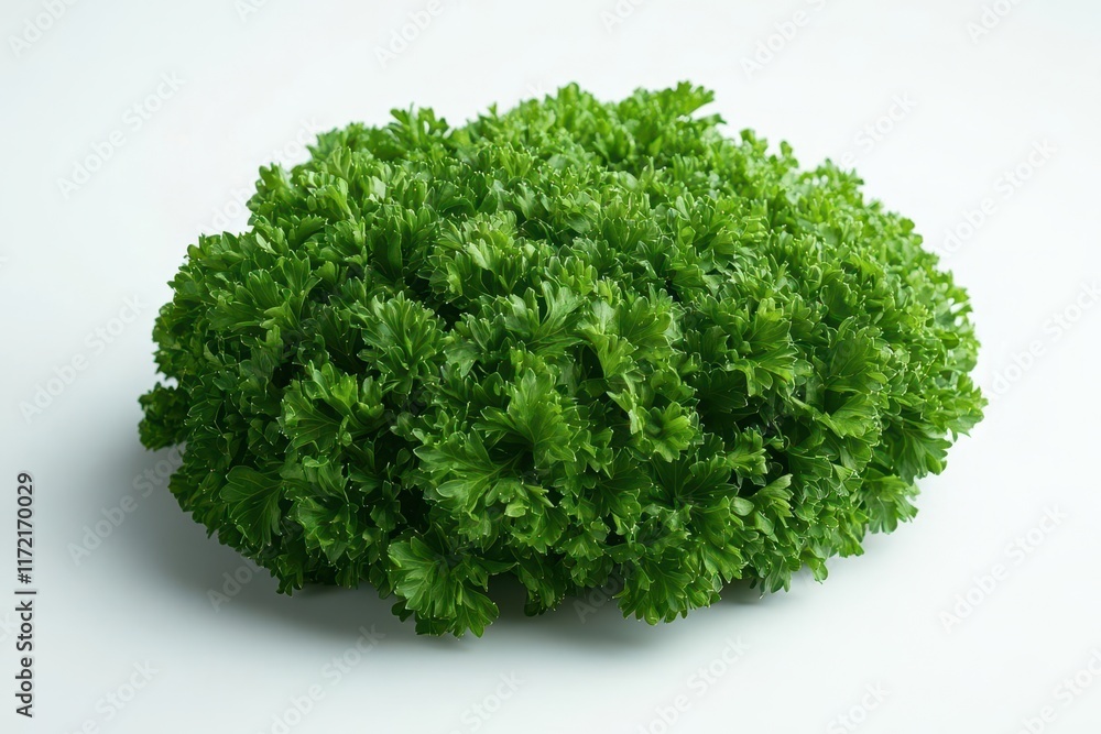 fresh parsley isolated against a pristine white background showcasing its vibrant green leaves and intricate textures emphasizing the natural beauty of this culinary herb fresh parsley isolated against a pristine white background showcasing its vibrant green leaves and intricate textures emphasizing the natural beauty of this culinary herb