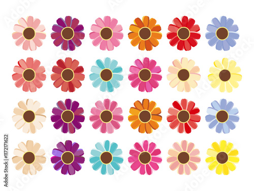春の花のベクターイラストのセット01