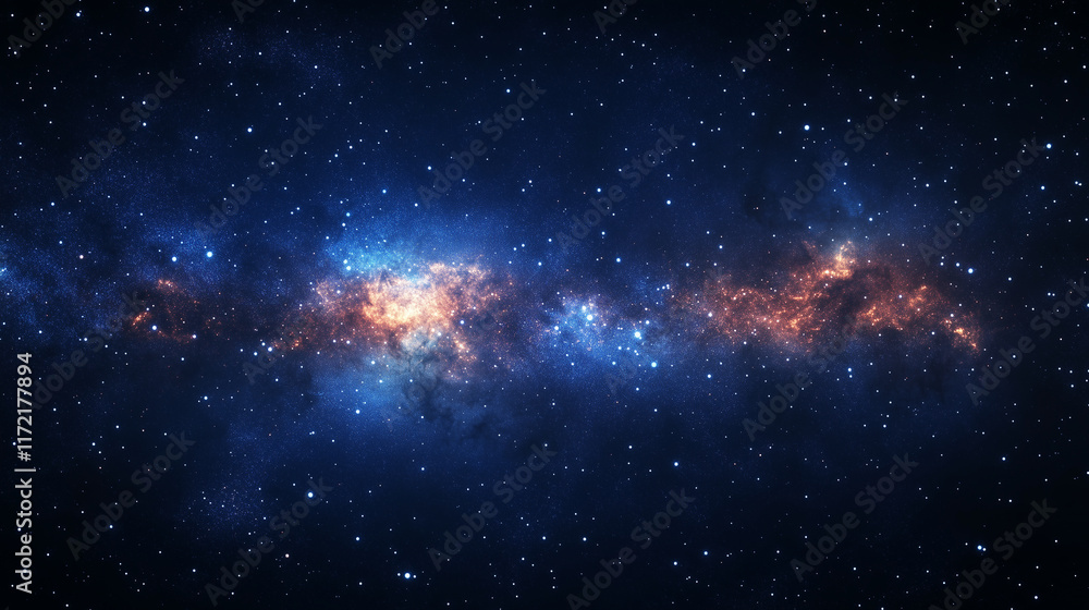 Fototapeta premium 宇宙空間に広がる神秘的な星雲と恒星の誕生をリアルに描いたAI生成画像