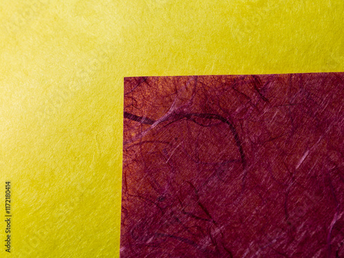 和紙アート　黄色　紫