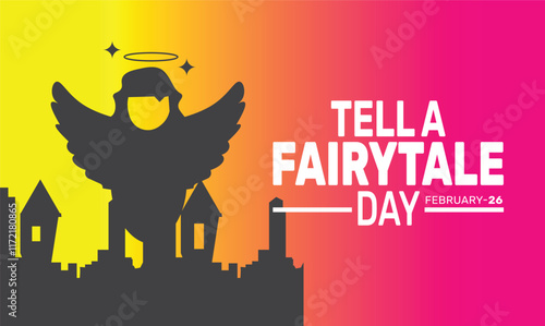 February is National Tell A Fairy Tale Day background template. Perfect for banners, cards, posters, and social media.
Vector design with text inscription and classic color for a professional look