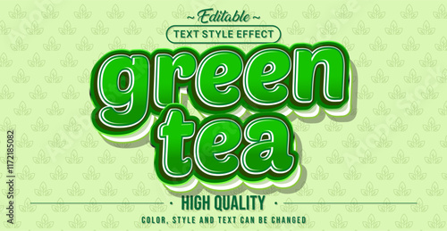 Editable text style effect - Green Tea text style theme. photo