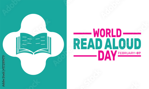  World Read Aloud Day  background template. Perfect for banners, cards, posters, and social media. Vector design with text inscription and classic color for a professional look