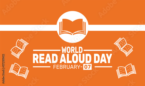  World Read Aloud Day  background template. Perfect for banners, cards, posters, and social media. Vector design with text inscription and classic color for a professional look